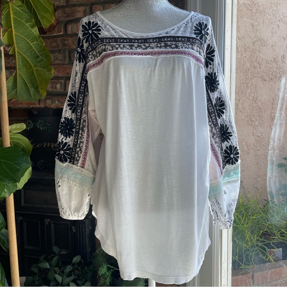 FREE PEOPLE Tripoli Oversized Printed Blouse Size XS - Picture 5 of 10